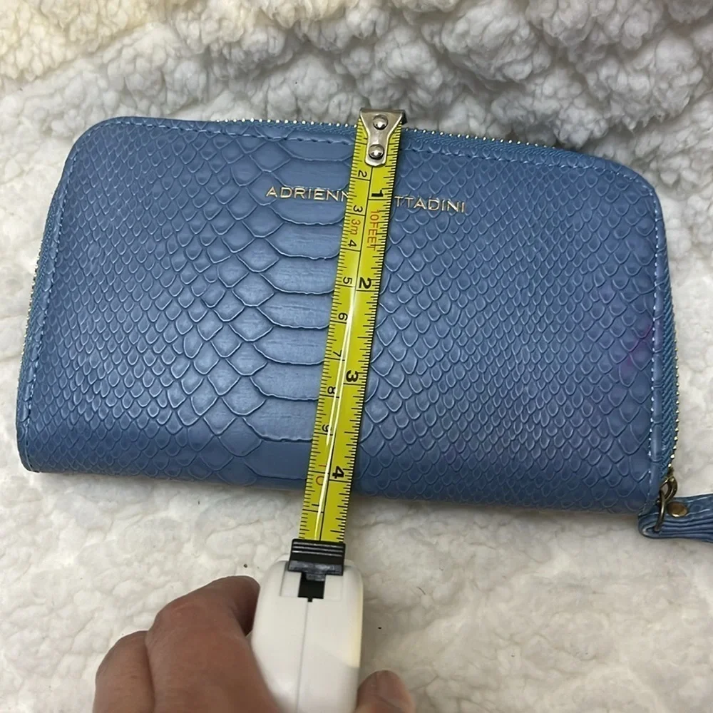 Adrienne Vittadini Studio Wristlet Wallet Blue Zip around